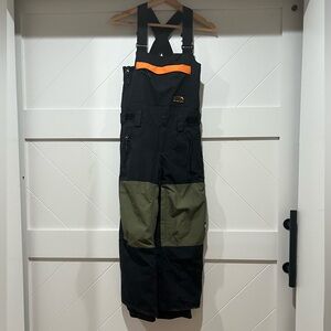 Quiksilver MashUp Snow Bib: Black, Olive and Orange Details Size XS (Boys 8)